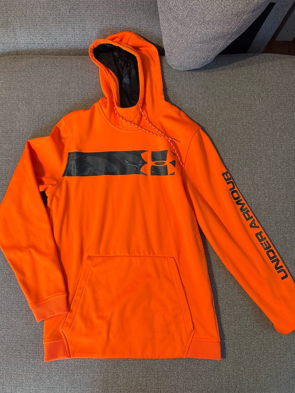 Under Armour Orange Hoodie with Black Logo